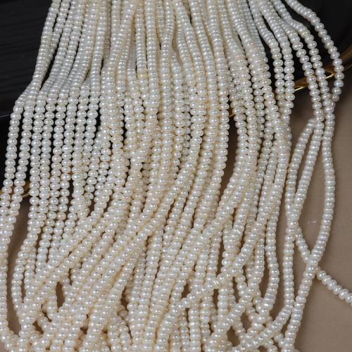 Koraliki Keishi z hodowlanych pereł słodkowodnych, Perła naturalna słodkowodna, DIY, biały, 5mm, sprzedawane na około 38-39 cm Strand