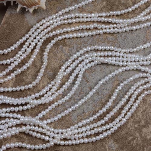 Brambor pěstované sladkovodní perle, Sladkovodní Pearl, DIY, bílý, Length about 2.5-3mm, Prodáno za Cca 35 cm Strand
