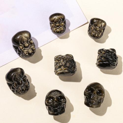 Χάντρες Κοσμήματα πολύτιμος λίθος, Χρυσό Obsidian, γυαλισμένο, DIY & διαφορετικά στυλ για την επιλογή, Sold Με PC