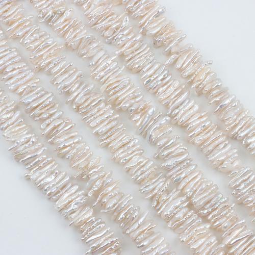 Cultured Biwa Freshwater Pearl Beads DIY white Length about 5-6mm Hight about 14-15mm Sold Per Approx 36-37 cm Strand