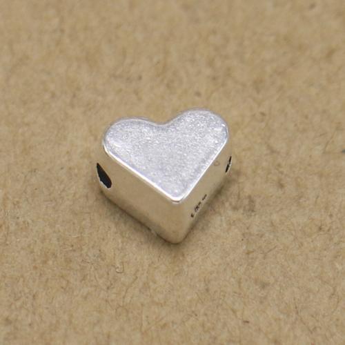 Zinc Alloy Spacer Beads Heart silver color plated DIY nickel lead & cadmium free Approx Sold By Bag
