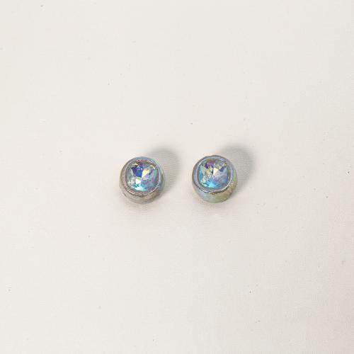 ABS Plastic Beads Round plated DIY & micro pave cubic zirconia 16mm Approx Sold By Bag