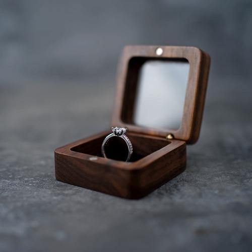 Κουτί ξύλινο δαχτυλίδι, Ξύλο, διαφορετικά στυλ για την επιλογή, 55x55x25mm, Sold Με PC