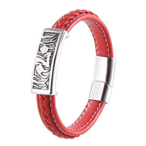 PU Leather Cord Bracelets with 304 Stainless Steel fashion jewelry & for man Sold By PC
