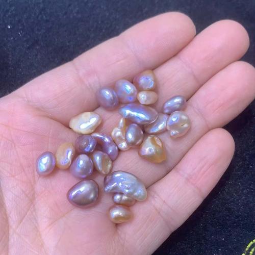 Nėra Hole Kultūringas gėlavandenių perlų karoliukai, perlas, Nereguliarus, Pasidaryk pats & ne skylė, mišrios spalvos, Length about 8-10mm, 2kompiuteriai/Krepšys, Pardavė Krepšys