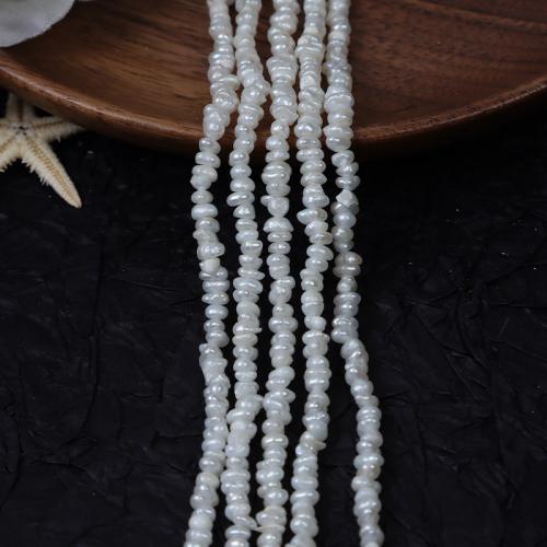 Baroko Kultūringas gėlavandenių perlų karoliukai, Gėlo vandens perlų, Barokas, Pasidaryk pats, baltas, 2.50mm, Parduota už Apytiksliai 35 cm Strand