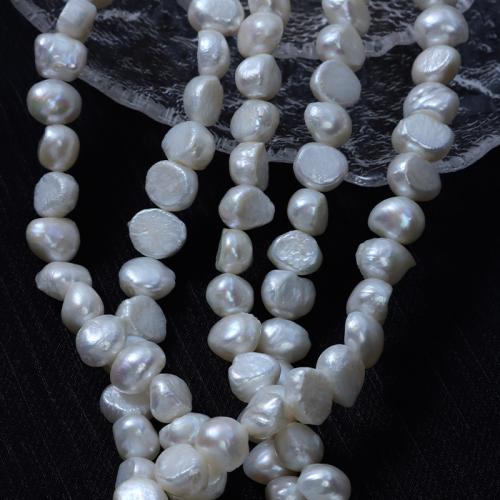 Keishi ferskvandskulturperle Beads, Ferskvandsperle, du kan DIY, hvid, Length about 9-10mm, Solgt Per Ca. 40 cm Strand