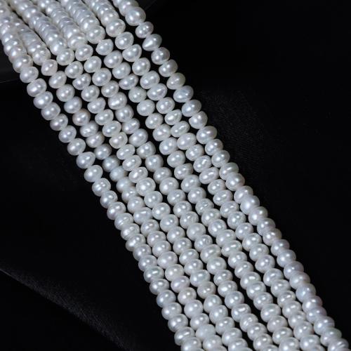Keishi ferskvandskulturperle Beads, Ferskvandsperle, du kan DIY, hvid, Length about 4-5mm, Solgt Per Ca. 38 cm Strand