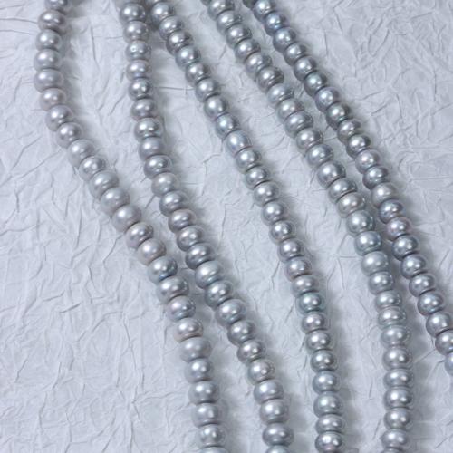 Keishi ferskvandskulturperle Beads, Ferskvandsperle, du kan DIY, grå, Length about 8-9mm, Solgt Per Ca. 38 cm Strand