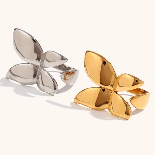 Rostfritt stål Fingerringar, 316L rostfritt stål, Fjäril, mode smycken & för kvinna, gyllene, Säljs av PC
