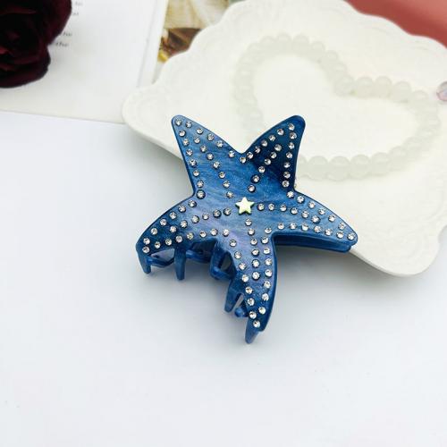 Hair Claw Clips Acrylic Starfish fashion jewelry & with rhinestone Sold By PC
