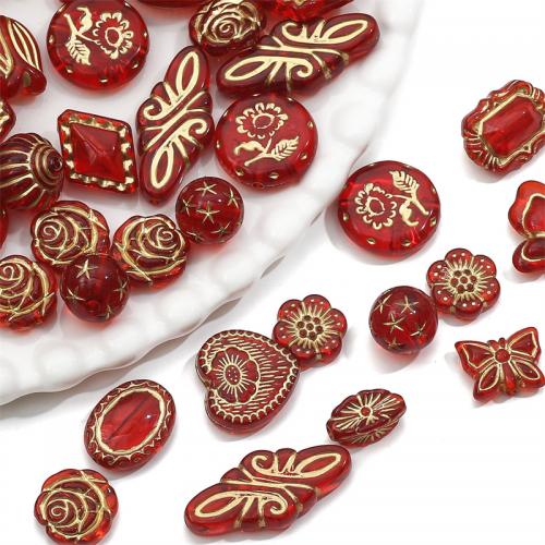 Granos de acrílico de la joyería, Bricolaje & diverso tamaño para la opción, Rojo, Vendido por Bolsa