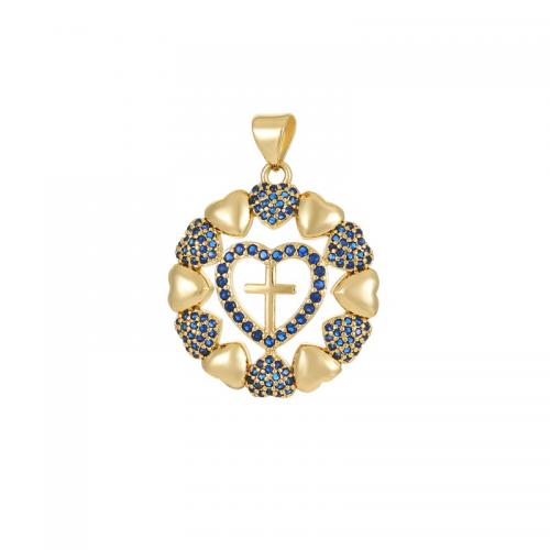 Cubic Zirconia Micro Pave Brass Pendant plated micro pave cubic zirconia & for woman Sold By PC