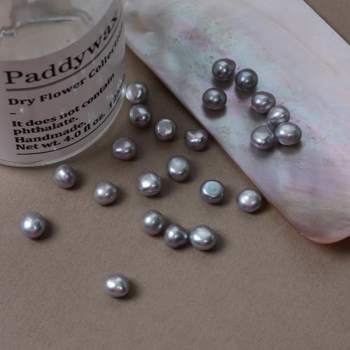 Keshi Cultured Freshwater Pearl Beads DIY grey Length about 7-8mm Sold By PC