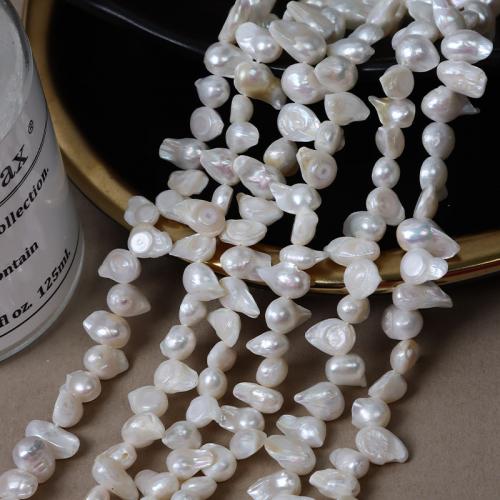 Barokní kultivované sladkovodní perle, Sladkovodní Pearl, Baroko, DIY, bílý, Length about 5-6mm,Hight about 7-10mm, Prodáno za Cca 35 cm Strand