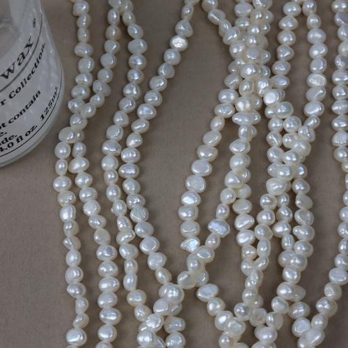 Keishi ferskvandskulturperle Beads, Ferskvandsperle, du kan DIY, hvid, Length about 5-6mm, Solgt Per Ca. 35 cm Strand