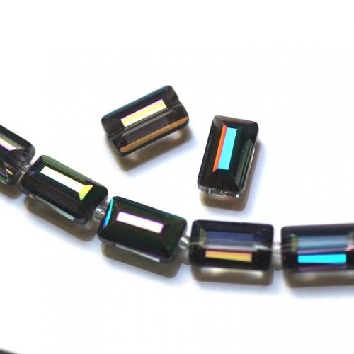 Crystal Beads Rectangle DIY & faceted multi-colored Sold By PC