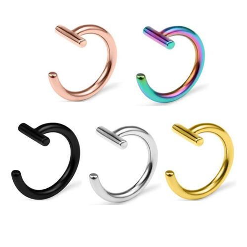 Nerezová ocel Nose Piercing šperky, 304 Stainless Steel, Písmeno C, unisex, více barev na výběr, 1x8mm, Prodáno By PC