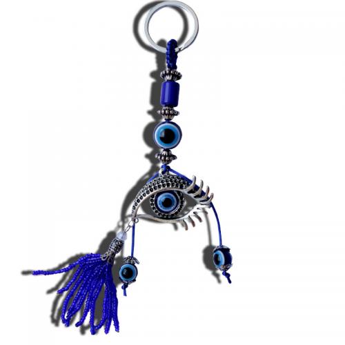 Fashion Luggage and Bag Accessories, Tibetan Style, with Seedbead & Resin, silver color plated, Unisex, blue, nickel, lead & cadmium free, 150mm, Sold By PC