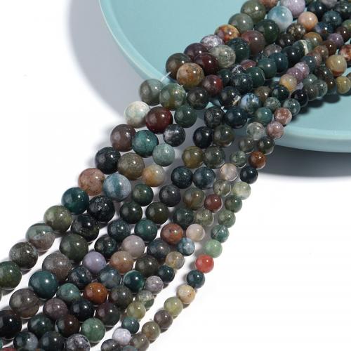 Naturliga indiska agat pärlor, Indian Agate, Rund, DIY & olika storlek för val, blandade färger, Säljs av Strand