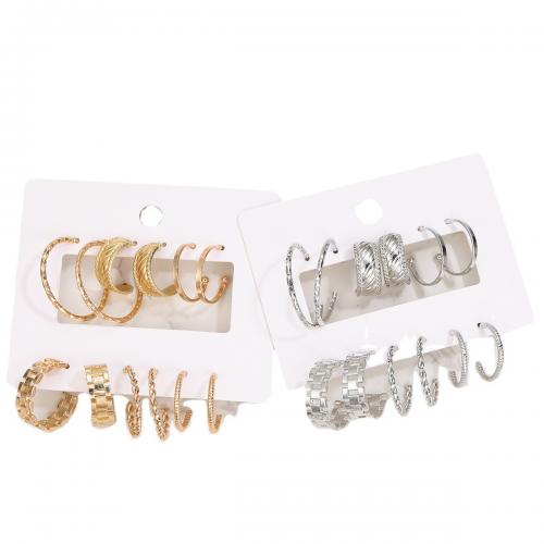 Zinc Alloy Earring Set plated fashion jewelry & for woman & hollow earring length 25-40mm Sold By Set