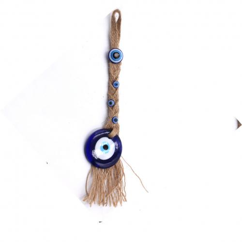 Hanging Ornaments Linen with Lampwork for home and office & evil eye pattern 220mm Sold By PC
