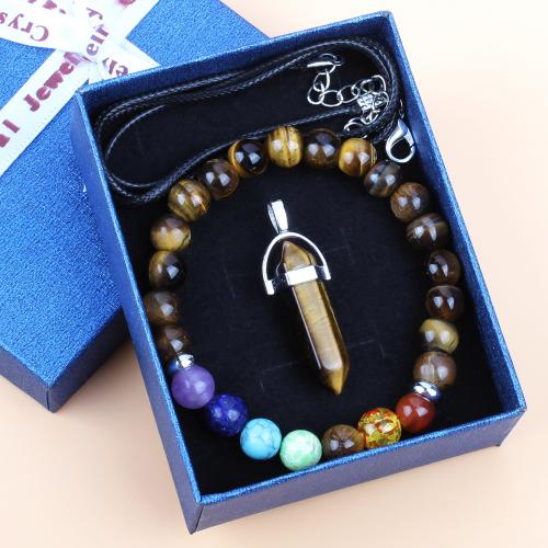 Komplety biżuteria kamień szlachetny, biżuteria moda, mieszane kolory, sprzedane przez Box