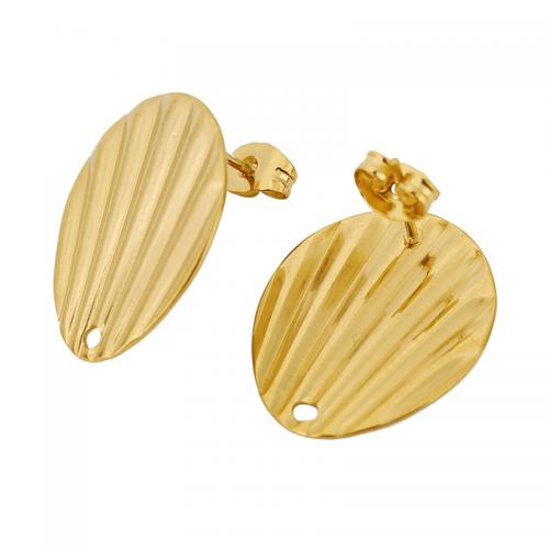 Stainless Steel Earring Stud Component 304 Stainless Steel 18K gold plated DIY nickel lead & cadmium free Sold By Bag
