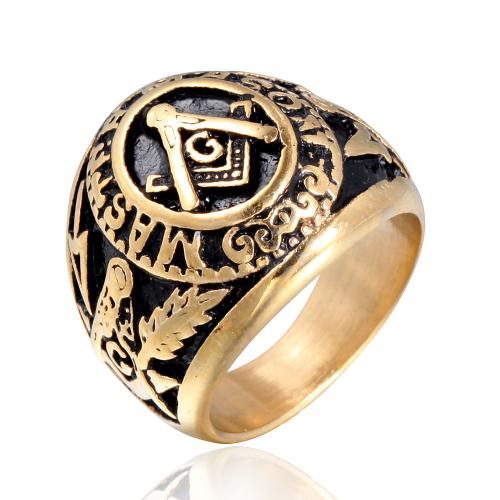 304 Stainless Steel Finger Ring plated freemason jewelry & for man & blacken US Ring Sold By PC