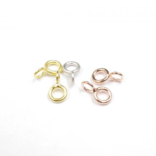 925 Sterling Silver Connectors Donut plated DIY small ring length 3.7mm large ring length 4.7mm Sold By PC