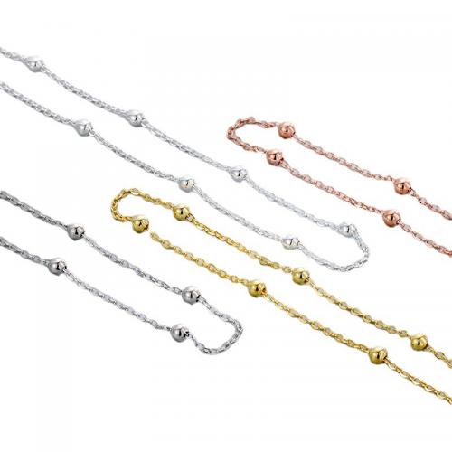925 Sterling sølv halskæde kæde, med 2inch extender kæde, forgyldt, du kan DIY & forskellige stilarter for valg, Længde Ca. 15.4 inch, Solgt af PC