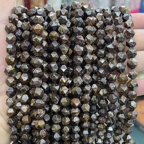 Bronzite Stone Beads, du kan DIY & facetteret, blandede farver, 8mm, Solgt Per Ca. 38 cm Strand
