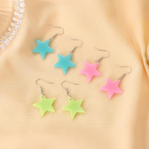 Resin Earring Star fashion jewelry & for woman Sold By Pair