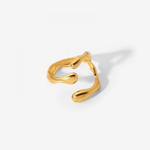 Ring Finger ze stali nierdzewnej, Stal nierdzewna 304, biżuteria moda & dla kobiety, złoty, outside diameter 19.7mm,diameter of wire 1.6mm, sprzedane przez PC