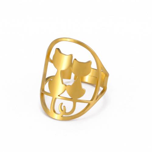 خاتم إصبع الفولاذ المقاوم للصدأ, 304 الفولاذ المقاوم للصدأ, قط, تعديل & مجوهرات الموضة & للمرأة, المزيد من الألوان للاختيار, Inner diameter:17-20mm,Width:24.7mm, تباع بواسطة PC