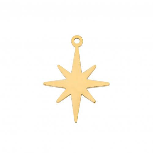 Stainless Steel Pendants 304 Stainless Steel Eight Point Star Vacuum Ion Plating DIY Sold By PC