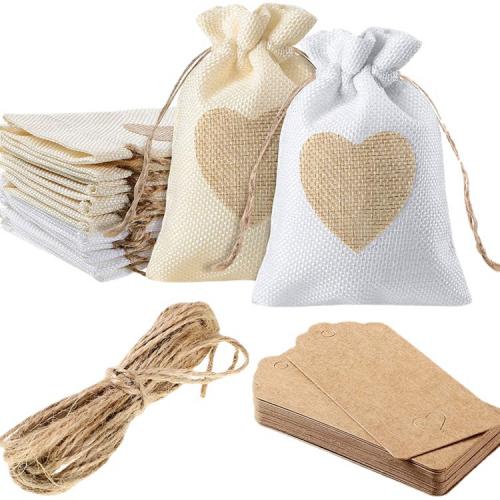 Jewelry Pouches Bags Linen Heart multifunctional Sold By PC