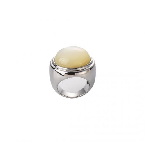 Messing ringen, met Edelsteen, plated, voor vrouw, zilver, Maat:7, Verkocht door PC