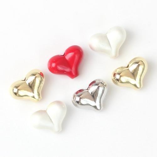 Zinc Alloy Heart Beads plated DIY nickel lead & cadmium free Sold By PC