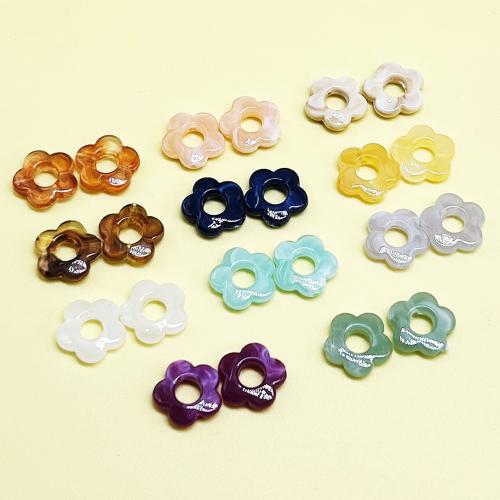 Acrylic Jewelry Beads Flower injection moulding DIY & hollow 14mm Sold By PC