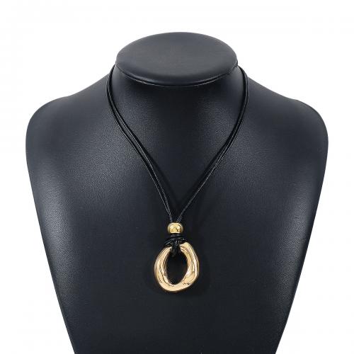 Fashion Choker Necklace Zinc Alloy with PU Leather handmade fashion jewelry & for woman nickel lead & cadmium free Length Approx 40 cm Sold By PC