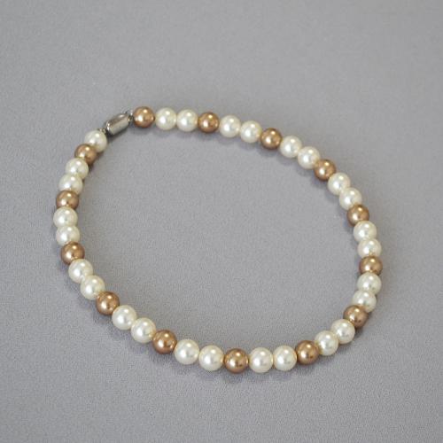 Collar de perlas de plástico, Perlas plásticas, Esférico, hecho a mano, Joyería & para mujer, más colores para la opción, longitud aproximado 43 cm, Vendido por UD