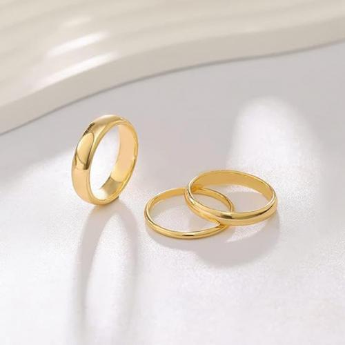 Stainless Steel Finger Ring 304 Stainless Steel three pieces & fashion jewelry & for woman golden nickel lead & cadmium free Width 2/4/6mm Thickness 2mm Sold By Set