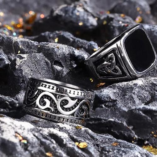 Stainless Steel Finger Ring 304 Stainless Steel 4 pieces & fashion jewelry & Unisex silver color nickel lead & cadmium free Width 8mm Thickness 2.3mm Sold By Set