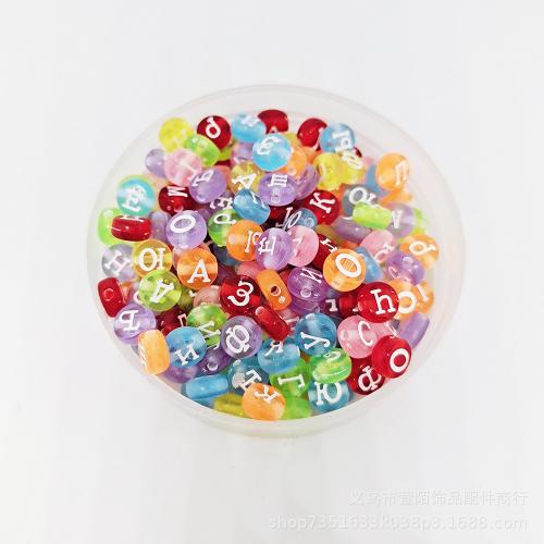 Akril nakit Beads, Krug, možete DIY, miješana boja, 4x7mm, 3600računala/Torba, Prodano By Torba
