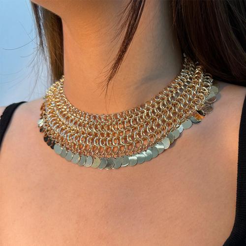 Ijzeren halskettingen, Ijzer, met 8cm extender keten, mode sieraden, gouden, Lengte 37.5 cm, Verkocht door PC