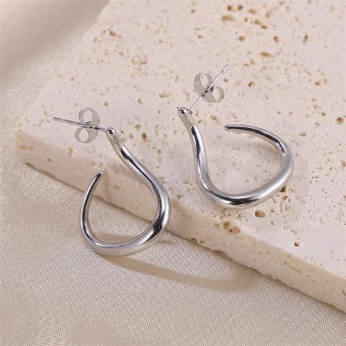 Stainless Steel Stud Earrings 304 Stainless Steel Vacuum Ion Plating fashion jewelry & for woman nickel lead & cadmium free Sold By Pair