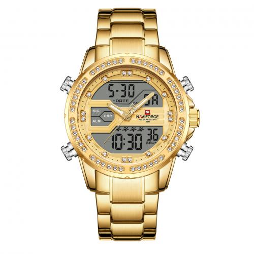Pánské náramkové hodinky, Sklo, s 201 Stainless Steel, Životodolný voděodolný & módní šperky & japanese hnutí & pro muže & s drahokamu, více barev na výběr, Délka Cca 24 cm, Prodáno By PC