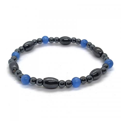 Magnetic Jewelry Bracelet Magnetic Hematite fashion jewelry & Unisex black Length 18-19 cm Sold By PC
