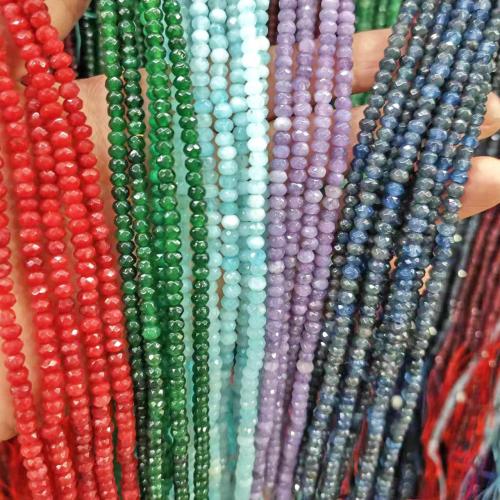 Gemstone smykker perler, Natursten, Flad Rund, du kan DIY, flere farver til valg, 4mm, Ca. 160pc'er/Strand, Solgt af Strand